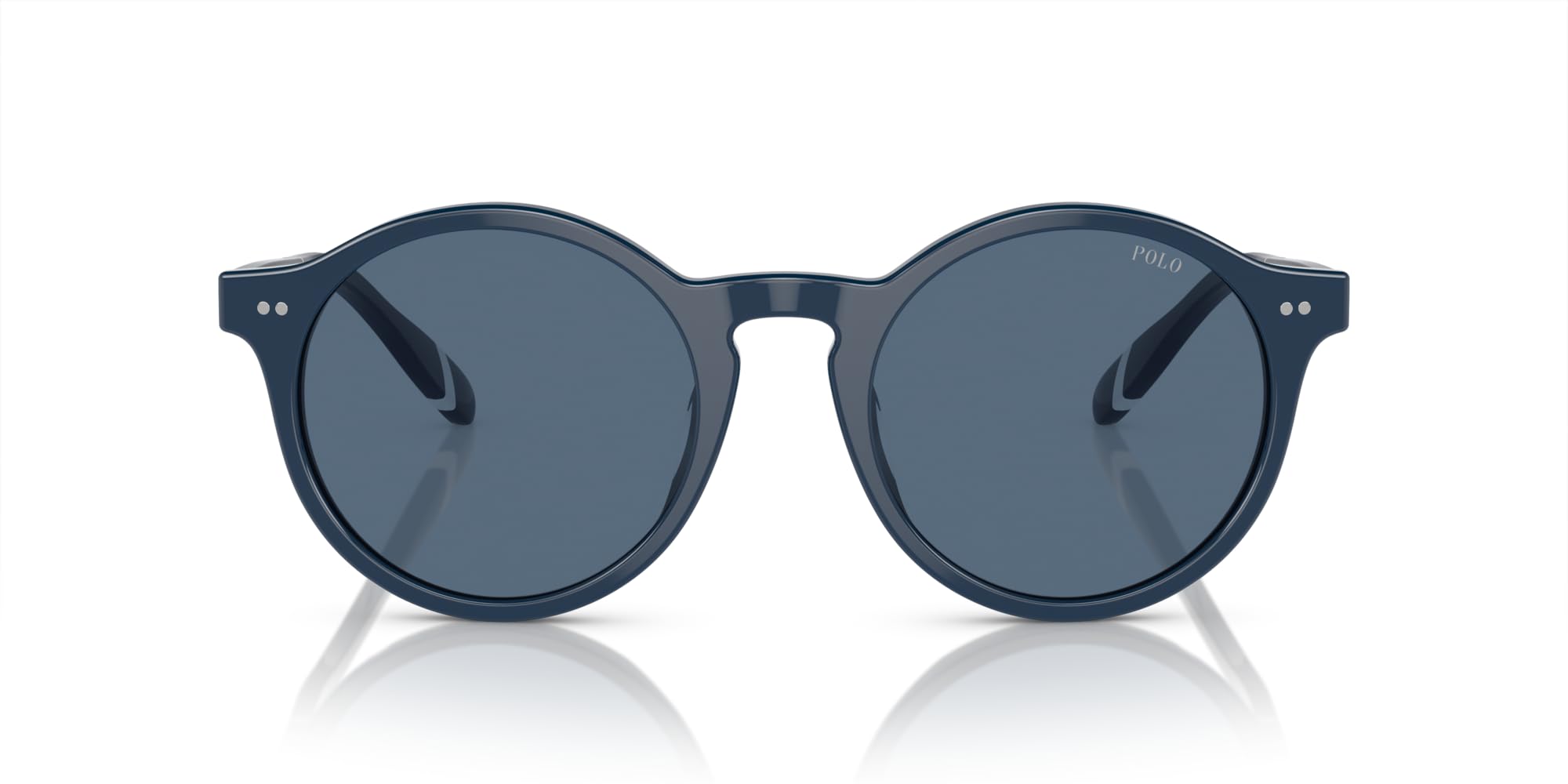 Photo 1 of Polo Ralph Lauren Men's PH4204U Universal Fit Round Sunglasses, Shiny Navy Blue/Blue, 50 mm