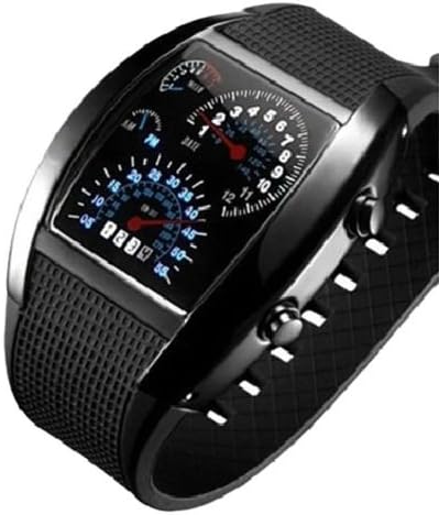 Men's Fashion Black Stainless Steel Luxury Sport Analog Quartz LED Wrist Watch
