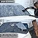 Windshield Cover for Ice and Snow - Wiper Protector - Non Scratch Magnetic - Sturdy - Heavy Duty Material - Self Storage Pouch - Keep Your Vehicle Exterior Ice Free and Clean