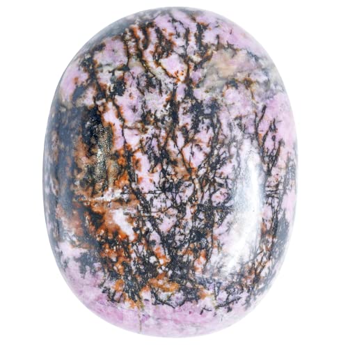 Photo 1 of Crocon 50mm Rhodonite Large Palm Stone 900+ Carats Pocket Worry Stones for Natural Chakra Balancing Reiki Healing Stones and Crystal Healing Spa Crystals Gifts for Women