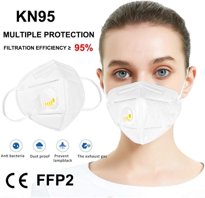 NEW 95% Protection, Anti-Dust M.AS.K, Ma-SK for v.i.r.u.s, KN_95 P.rotection,With Breathing Valve,Unisex 2 PCS