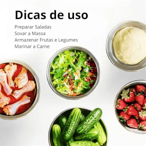 Conjunto 3 Tigelas Inox Premium 18cm 20cm 22cm – Bowls Aço Inoxidável Empilháveis Resistentes para Salada Massa Mistura Cozinha Profissional Durável