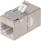 NavePoint CAT6A FTP Inline Keystone Coupler, RJ45 Female to RJ45 Female, 10 Pack, Silver