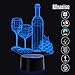 Wine Glass 2D Optical Illusion Night Lights, Wines Bottles Seven Color Variations, Red-Wine Glass Smart Touch Button USB and Battery Power, Amazing Creative Art Design for Children's Christmas Gifts
