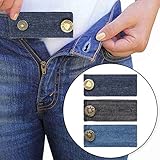 Comfy Fit Denim Waist Extenders for Men and Women, Extender Buttons for Jeans Trousers Pregnancy with Metal Button, Add 1/2 to 2 Inch Extra Space, Set of 3 in Various Color
