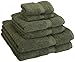 Superior Egyptian Cotton Pile 6 Piece Towel Set, Includes 2 Bath, 2 Hand, 2 Face Towels/Washcloths, Ultra Soft Luxury Towels, Thick Plush Essentials, Guest Bath, Spa, Hotel Bathroom, Forest Green
