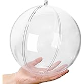 2 Pcs Extra Large Clear Ball Ornaments,7.8 inches Fillable Christmas Balls,Clear Plastic Fillable Ornaments Ball,Separate Transparent Christmas Balls for DIY Crafts Christmas Wedding Party Decor