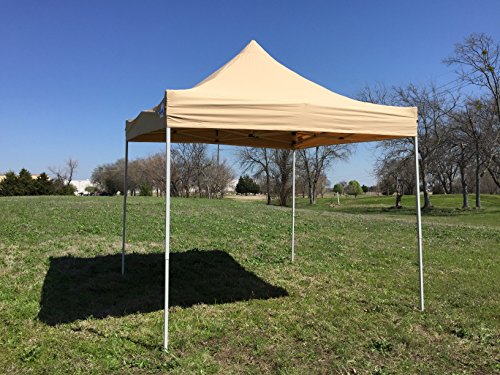 10'x10' Pop up Outdoor Instant Folding Wedding Canopy Party Tent Gazebo EZ TAN - F Model Commercial Frame By DELTA Canopies