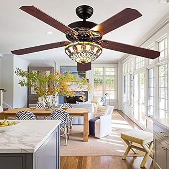 Warehouse Of Tiffany Cfl 8280bl Ceiling Fan 52 Amazon Com