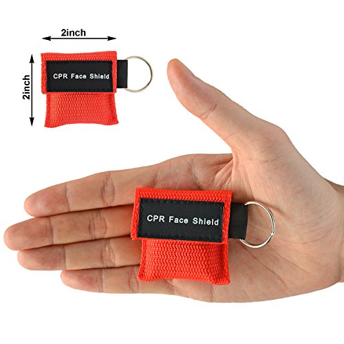 7TECH CPR Keychain Mask 7 Packs Face Shields Emergency Kit with One-way Valve