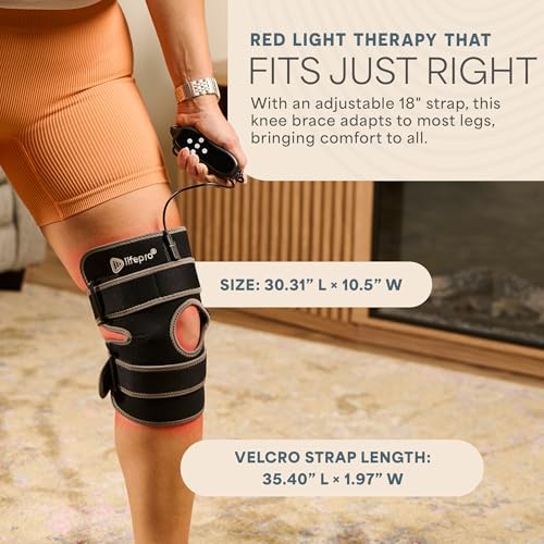LifePro Red Light Therapy Knee Brace - Portable Infrared Device for Daily Wellness, & Relaxation - Ideal Knee Massager for Athletes and Active Lifestyles