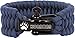 Linshanbang Paracord Survival Bracelet with Adjustable Black Stainless Steel D Shackle - Grade Type III Military Bracelet - Suitable for 8 to 9 Inch Wrists - Navy Blue
