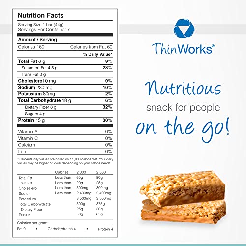 ThinWorks Salted Toffee Pretzel LowCarb Protein Bars, LowCalorie