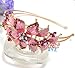 New pink Crystal Rhinestone gold tone metal big Flower design Headband #1212 by beautyxyz