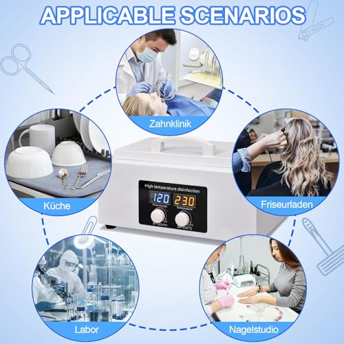 300 W Hot Air Steriliser Disinfectant with High Temperature Dryer & Timer | Steriliser for Tools & Wipes | Ideal for Dentist, Laboratory, Beauty Salon & Nail Studio
