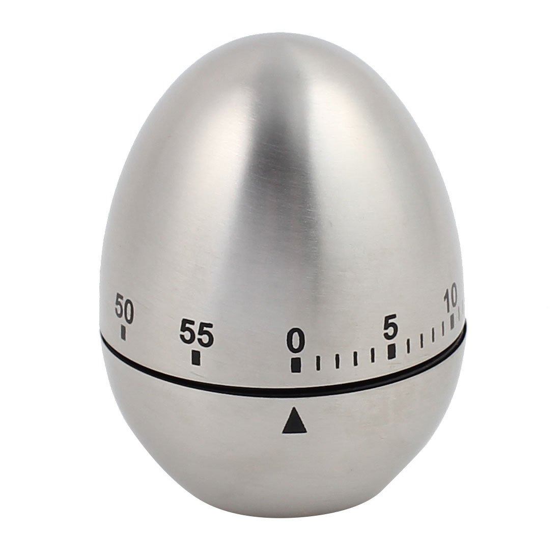 Sourcingmap 2.4x2.4x3.1-Inch 60 Minute Mechanical Kitchen Egg Timer Stainless Steel Silver