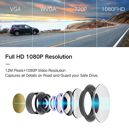 TryAce Dash Cam B5N 2.7" FHD 1080P Super Night Vision Vehicle Accident Video Recorder 170 Degree Wide Angle On Dash Video,G-Sensor,WDR,Parking Guard,Loop Recording Dashboard Camera Recorder for Cars - Thumbnail 6