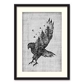 Black Paper Framed Canvas Wall Art for Living Room, Bedroom Beasts Black and White Canvas Prints for Home Decoration Ready to Hanging - 23x31 inches