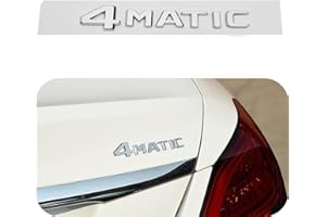 LDYFC 4-MATIC Silver/Chrome Auto Trunk Door Fender Bumper Badge Decal Emblem Adhesive Tape Sticker Compatible for All Mer-ced-es-Be-nz Accessories –Silver