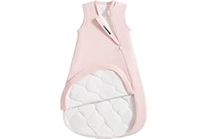 usbettas 1.0 Tog 2.5 Tog Baby Sleep Sack, 100% Cotton Baby Sleeping Bag 3-24M, 2-Way Zipper Baby Wearable Blanket