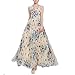 iecool Women's Sexy V-Neck Printed Butterfly Chiffon Long Maxi Bohemian Beach Dresses