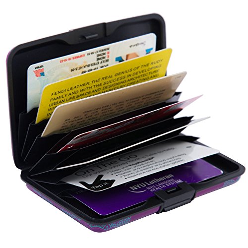 Elfish Mini RFID Aluminum Wallet Credit Cards Holder Metal ID Case for Men Women (Color 1) - Thumbnail 5