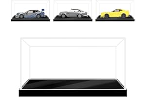 icuanuty Acrylic Display Case for Lego Speed Champions and Model Car, Clear Display Box Dustproof Acrylic Case with Black BaseAll-in-one Installation-Free（7.87×3.94×3.94 in）