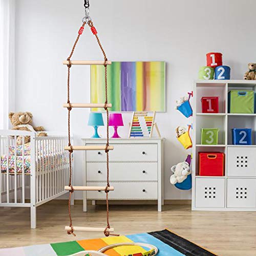 RedSwing Climbing Rope Ladder for Kids, 5.6Ft Wooden Climbing Ladder