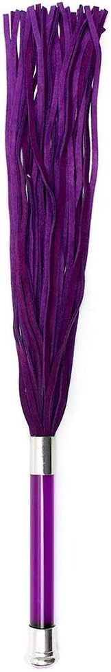 Rimba Purple Suede Flogger with Glass Handle and Crystal