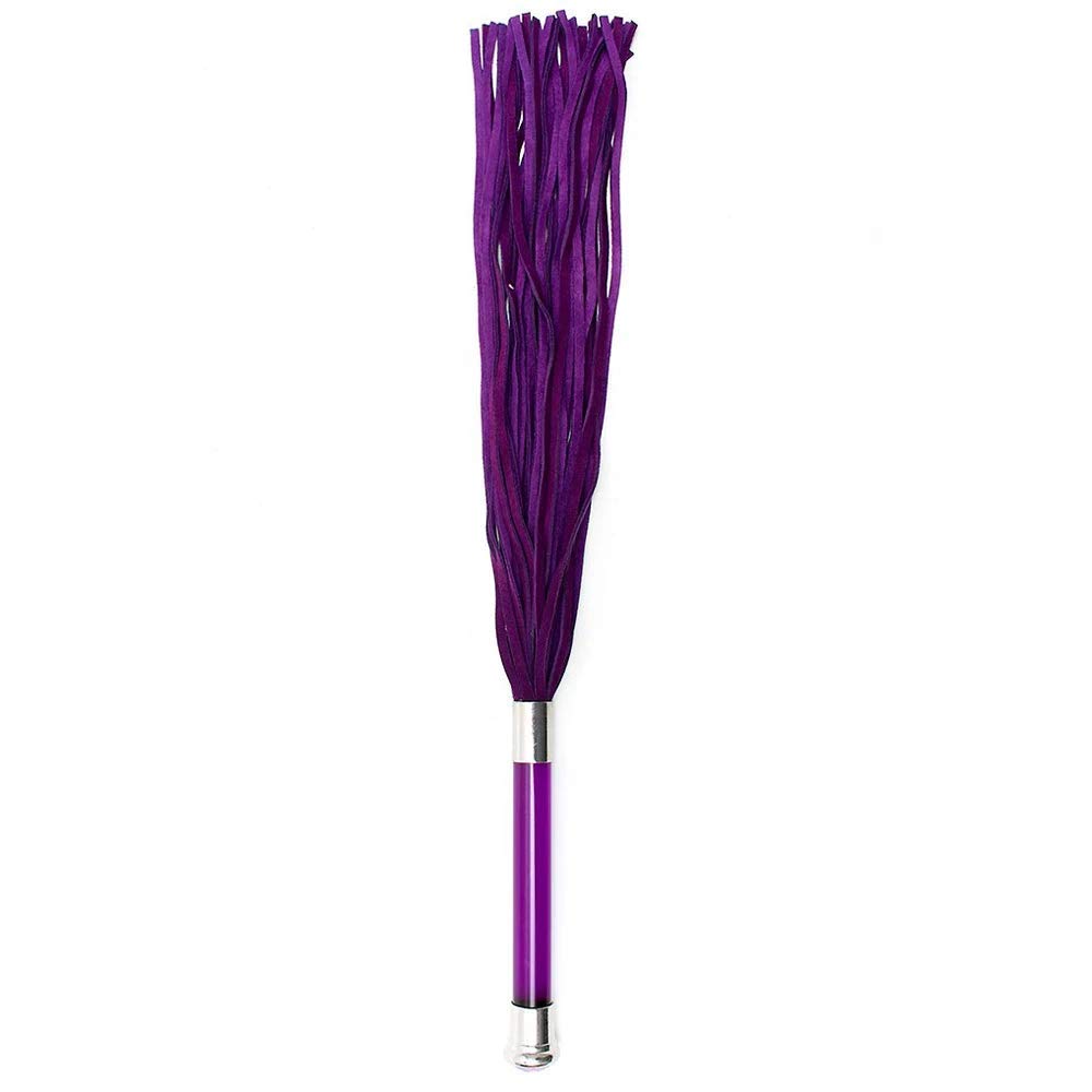 Rimba Purple Suede Flogger with Glass Handle and Crystal