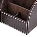 Oak Leaf Home Office Supplies Leather Desk Organizer 6 Compartment Storage Box with Drawer,Multi-function