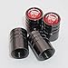 US85 Red Jaguar Logo Emblem Auto Car Wheel Tire Air Valve Caps Stem Cover Cover Accessories Decoration Birthday Gift (Black Chrome)