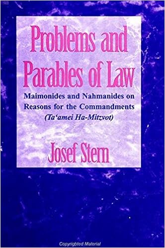 Problems and Parables of Law: Maimonides and Nahmanides on Reasons for the Commandments (Ta'amei Ha-Mitzvot) (SUNY series in Judaica: Hermeneutics, Mysticism, and Religion), by Josef Stern
