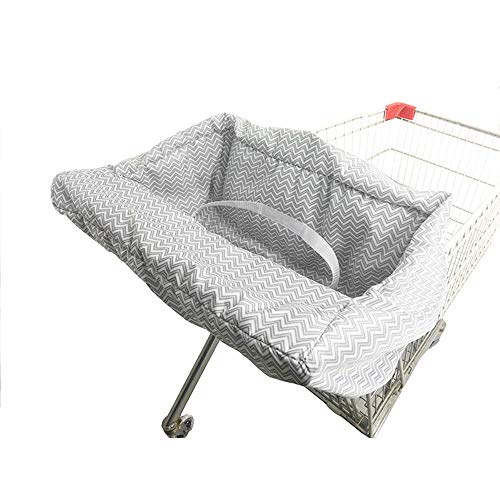 Portable Shopping Cart Seat Cover | High Chair and Grocery Cart Covers for Babies, Kids, Infants & Toddlers ✮ 2-in-1 Design ✮ Includes Free Carry Bag ✮ (Simple Gray Chevron) - Thumbnail 7