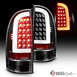 2005-2015 Tacoma Black Housing Fiber-Optic Light-Tube LED Tail Lights Pair L+R 2006 2007 2008 2009 2010 2011 2012