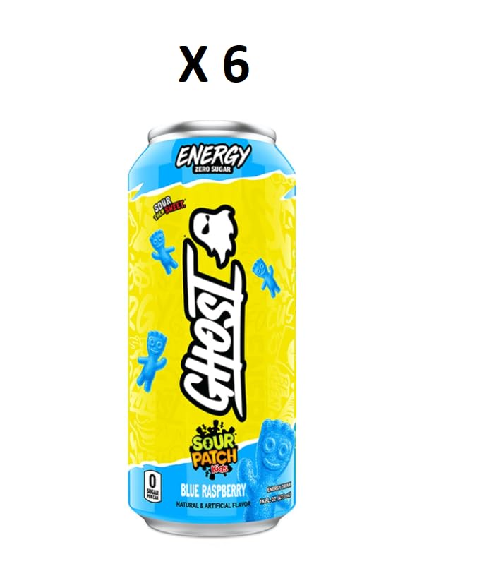 Ghost Energy Sour Patch Blue Raspberry Energy Drink 6Pack Of 16 Fl