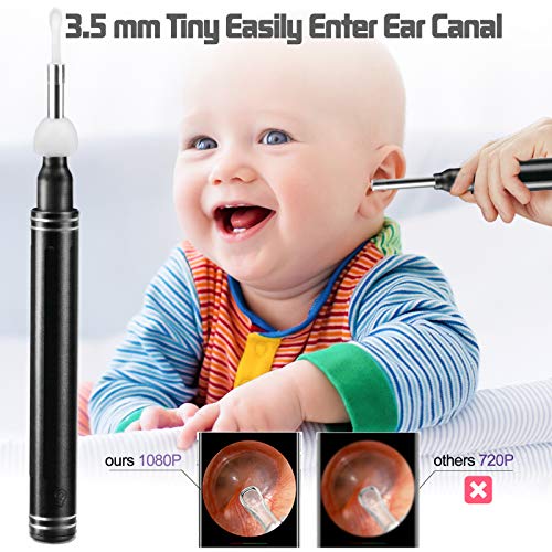 Nazano Ear Endoscope,Ear Wax Remover Tool,WiFi Visual Ear Cleaner 3.5mm with 1080P HD Ear Camera,8 Ear Picks for Kids and Adults,Compatible with iPhone, iPad, Android Phones & Tablets