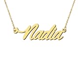 Aoloshow Nadia Name Necklaces for Womens 18k Gold