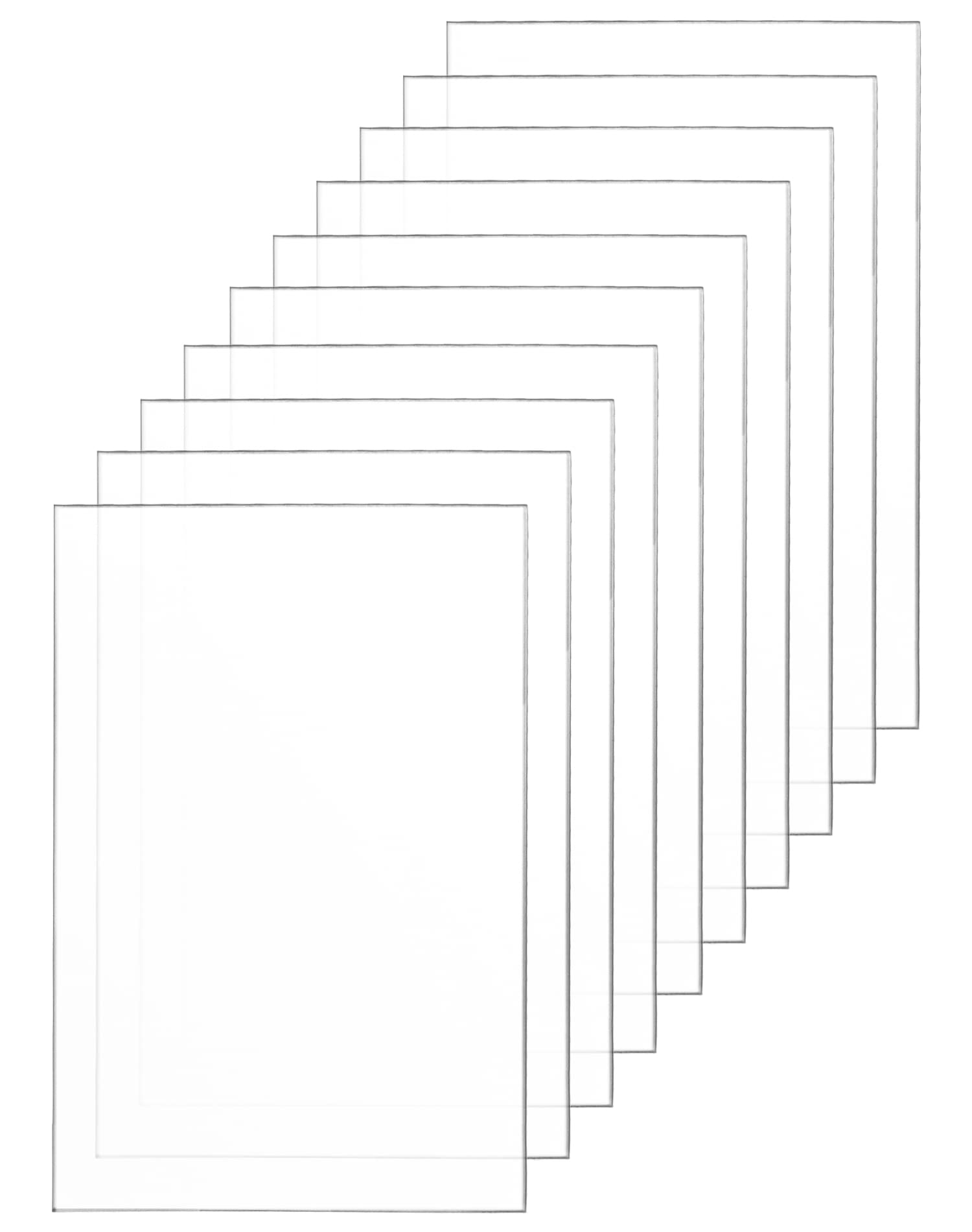 QWORK® 10 Pieces Acrylic Sheet, Clear Perspex Sheet, 10x15cm / 4 * 6 Inch, For Picture Frame, Display Projects, Painting