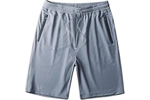 Cargo Work Pants for Men Drawstring Elastic Waist Short Workout Running Athletic Lightweight Outfits with Zipper Pockets