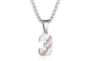 ZRAY TLIWWF Inspiration Baseball Jersey Number Necklace Stainless Steel Charms Number Pendant for Boys Men