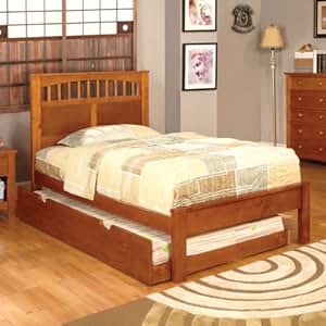 Amazon.com: Carus Mission Style Oak Finish Twin Size Youth ...