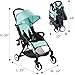 Green Deluxe Dual-Brake Single Baby Stroller, Portable Light Weight Travel Pram, Large Water Resistant Umbrella Canopy for Infant Toddler, Boys, Girls Unisex 3 Month, 1, 2 Year Old and UP