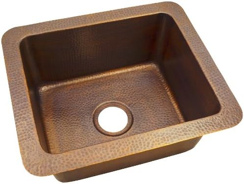 The Copper Factory CF162AN Rustic Kitchen Sink, small, Antique Copper
