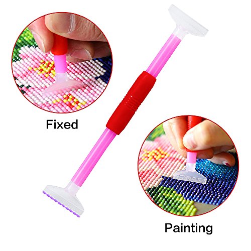 MACTING New Design LED Diamond Painting Pen Cross Stitch Tool Set 118 Pieces, Diamond Embroidery Storage Box Kit for DIY Art Craft