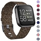 KIMILAR Compatible Fitbit Versa Bands, Women Men Large Small Woven Fabric Breathable Accessories Strap Compatible Fitbit Versa Smart Watch (041802-L, Large(7.1
