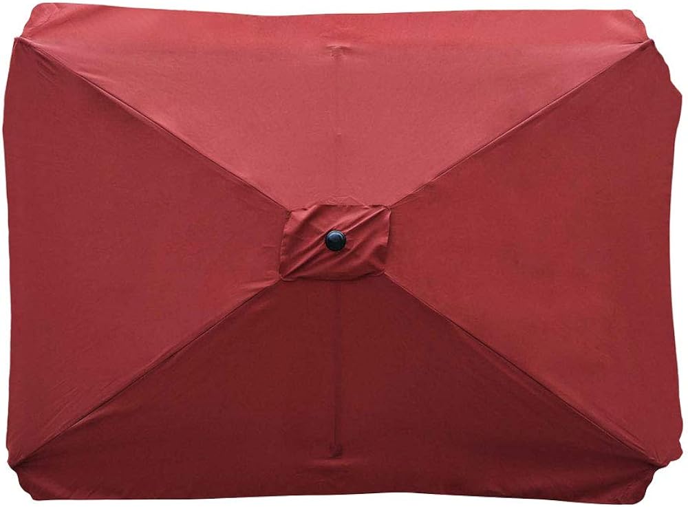 Rectangle Replacement Patio Umbrella Canopy Parasol Top Cover for 6 Ribs 6.5x10ft Pool