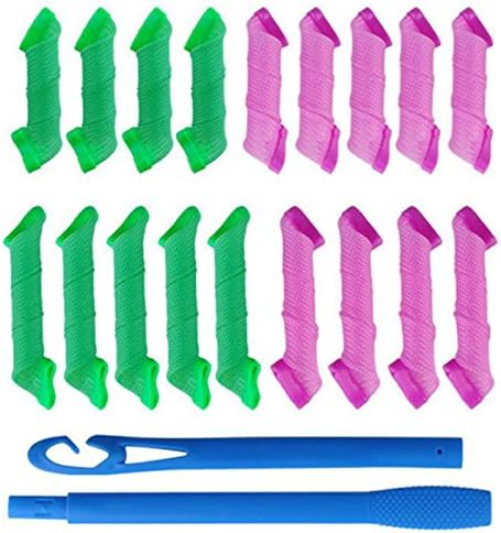Homeoculture Rollers (18 Pieces) with Hooks DIY Magic Hair Curler (2 Pieces)
