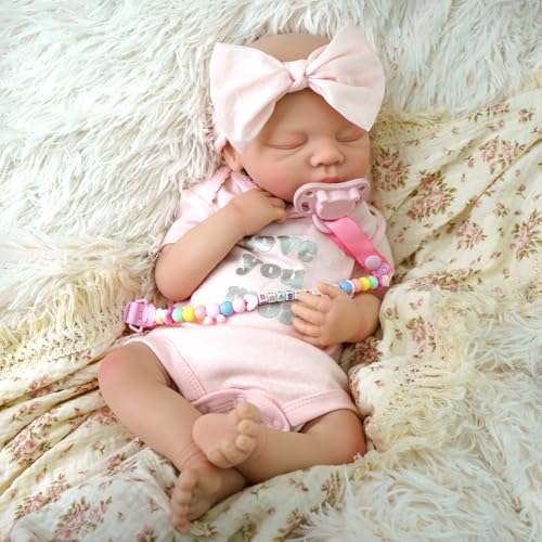Brastoy Boneca Bebê Reborn Menina de Silicone Sólido Macio Realista 48cm Original Pode dar banho