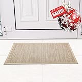 Valdler Indoor Door Mat Rug Rectangular Non-Slip 18-Inch By 30-Inch Beige